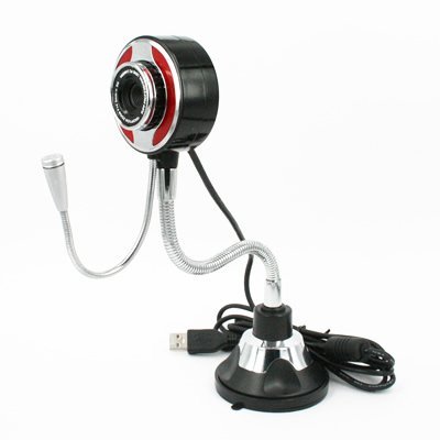 Premium 5.0 MP USB Webcam with Built-in Microphone - Red