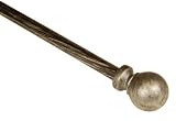 BCL Drapery Hardware, Classic Ball Curtain Rod, Antique Silver Finish, 28-inch to 48-inch