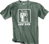 GAME OVER Married T-shirt - Olive Green Color