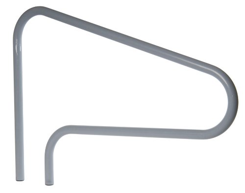 S.R. Smith DMS-100A-VG Sealed Steel 3-Bend Deck Mounted Swimming Pool Handrail with Matching Escutcheons, Gray