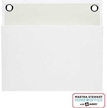 Martha Stewart Home Office with Avery Small Shagreen Pocket, White, 8" x 7-1/4"