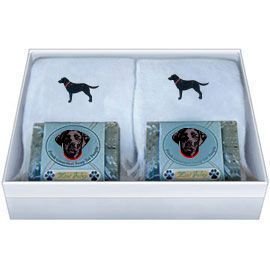 Double Gift Box with Labrador Black Soap and Towel
