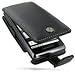 PDair Leather case for Motorola DROID 2 A955 - Flip Type (Black)