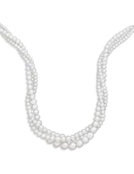 Genuine Elegante Necklace. 17" Triple Strand Graduated Freshwater Pearl Necklace. 100% Satisfaction Guaranteed.