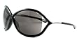 TOM FORD WHITNEY TF09 199 SHINY BLACK/ PALLADIUM METAL Designer Sunglasses