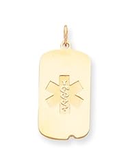 14k Gold Non-enameled Medical Jewelry Pendantf