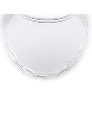 Flat Oval Sterling Silver Chain Necklace Toggle Clasp Nickel Free Italy