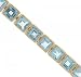 Yellow Gold Tennis Bracelet Princess Blue Topaz 9 Carats