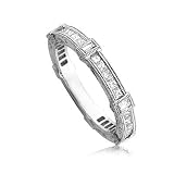 18k White Gold Princess & Baguette Cut Diamond Wedding Band