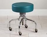 Adjustable chrome stool with 2“ rubber wheel ball bearing casters