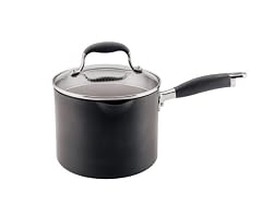 Anolon Advanced Hard Anodized Nonstick 3.5-Quart Covered Straining Saucepan with Spouts