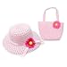 Lovely Charm Princess Straw Baby Girl Sun Hat Summer Flower Cap and Handbag (Pink)