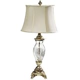 Cut Crystal and Silver Leaf Table Lamp