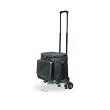 Picnic Time Cellar w/Trolley 6-Bottle Insulated Wine Tote w/ Interchangeable Liner (Black/Silver)