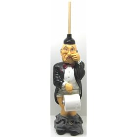Funny "Pants Down" Butler Toilet Paper Holder