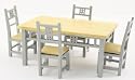 Dolls House 1/12 Scale/ Dining Room Table And Chairs/ New