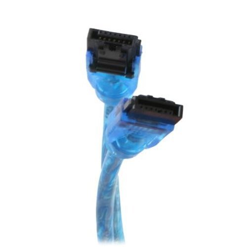 OKGear 18 inch UV Blue Premium SATA III Round Cable 6GB/s Straight to Straight w/latch, UV Blue