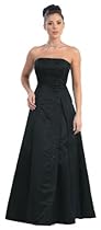 Hot Sale Bridesmaid Strapless Formal Dress #3708 (18, Black)