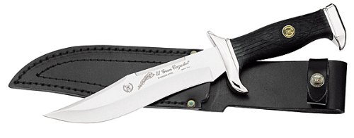 Nieto Bowie-Messer, Klinge 18 cm, Elastomer, verchromte Beschläge, Lederscheide