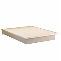 South Shore Furniture, Basic Collection, Queen Platform Bed with Moulding 60', Pure White
