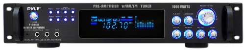 Pyle P1001AT 1000W Hybrid Pre Amplifier with AM/FM Tuner