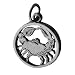 British Jewellery Workshops Silver 11mm pierced Zodiac pendant Cancer