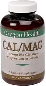 Oregon Health Calcium Bis-Glycinate with Magnesium Veggie Capsules, 90 Count by Oregon Health
