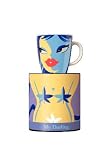 Coffee Mug, My Darling, Blue Face, Porcelain Coffee Mug w/ Fun Matching Cylinder Gift Box
