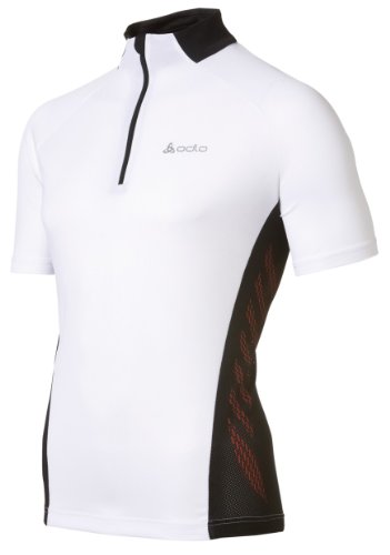 Odlo Herren Radsport Trikot Stand-up Collar Short Sleeve 1/2 Zip Action,white - black - fi Preisvergleich