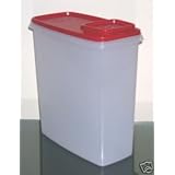 Tupperware Super Cereal Storer with Passion Red Seal Holds 20 Cups