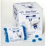 Medline Dentips Disposable Oral Swabs - Untreated - Blue - Individually Wrapped - Qty of 500
