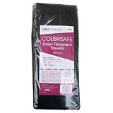 Salon Towels 16" X 27" Colorsafe Black 100% Cotton * 12 Pack