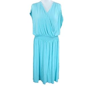 AK Anne Klein Plus Size Smocked-Waist Draped Dress