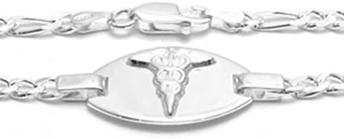 Sandra Creative Design Silver-tone 6" Engravable Medical Bracelet K7-621