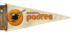 San Diego Padres Cooperstown Wool Pennant Features Embroidery And AppliquÉ