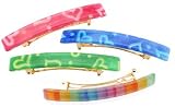 France Luxe Small Luxury Rectangle Barrette - Little Hearts