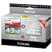 80D2966 LEXM INK(2) KOMBIPACK No.43 col + No.44 blk