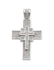 Sterling Silver CZ Cross Pendant