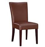 Powell Brown Bonded Leather Parsons Chair, 20-1/2-Inch Seat Height