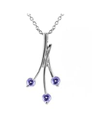 0.36 Ct Round Blue AAA Tanzanite 925 Sterling Silver Pendant