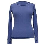 Ladies Fashion Long Sleeve Knit Tee (Assorted Colors, XS-3X) with Thumb Guard, Great for Layering