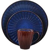 Gibson Blue Peninsula Park 16 Piece Dinnerware Set