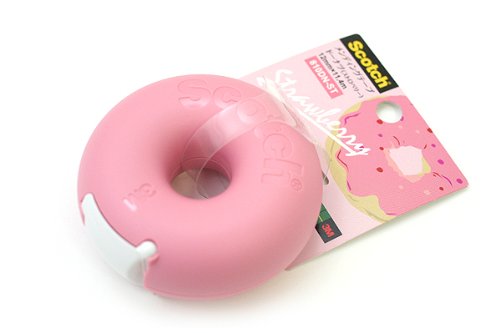 3M Scotch Donut Tape Dispenser - Strawberry Pink - 12 mm X 11.4 m