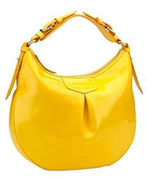 Dooney Bourke Patent Leather Luisa Hobo Shoulder Bag Yellow