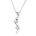 1/10ctw Diamond Swirl Pendant in 14k White Gold (HI/I1)