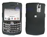 BlackBerry Curve 8300 8330 Black Rubber Feel Hard Case Cover w/Belt Clip