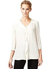 Autograph V-Neck Ruffle Top