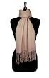 Biagio 100% Wool Pashmina Scarf LIGHT BROWN Color Women's Shawl Wrap