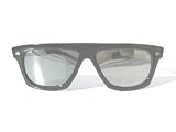 70's NY Style Straight-Line BLACK Mirrored Wayfarer Supersize Vintage Sunglasses / Mens