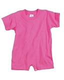 Infant Cotton T-Shirt Romper, Color: Raspberry, Size: 12 Months